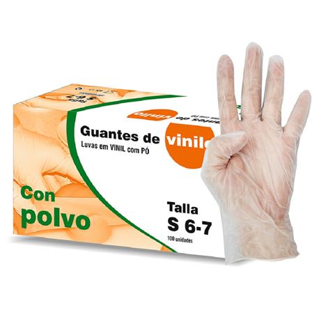 GUANTE LN VINILO C/POLVO T-M (100unid)